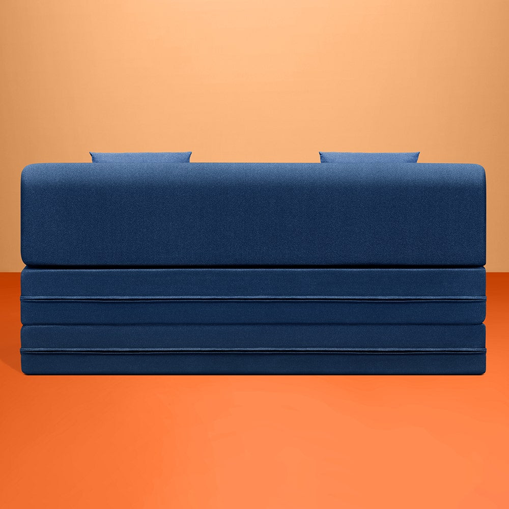 Napster|Sofa|Cum|Bed|3|seater|Fabric|Indigo|Blue