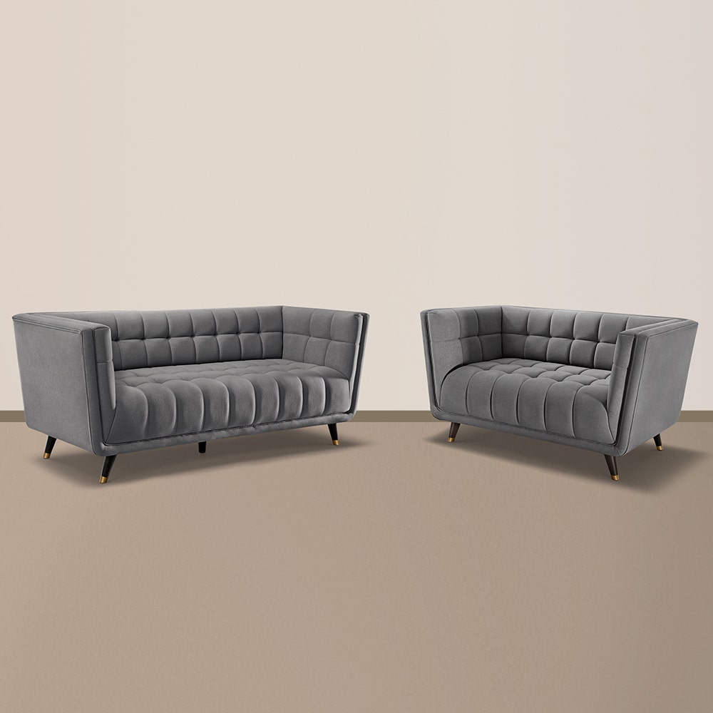 Sofa|BITE|3|Seater|Fabric|Gunmetal|Grey