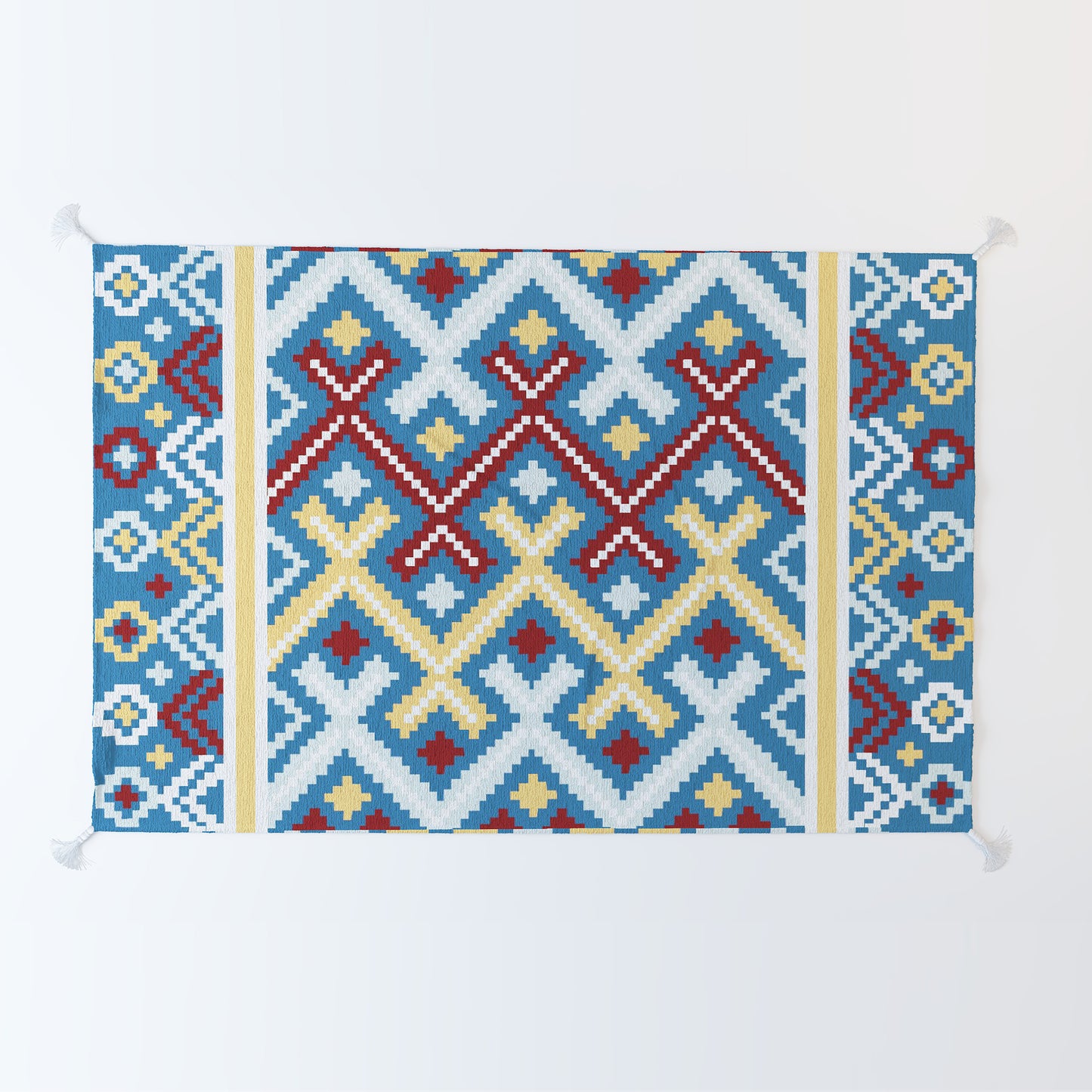 Aztec|Premium|Geometric|Dhurrie|Blue
