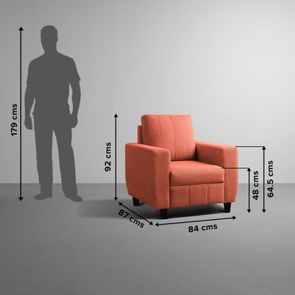 Sofa|Bae|1|Seater|Sofa|Fabric|Ember|Orange