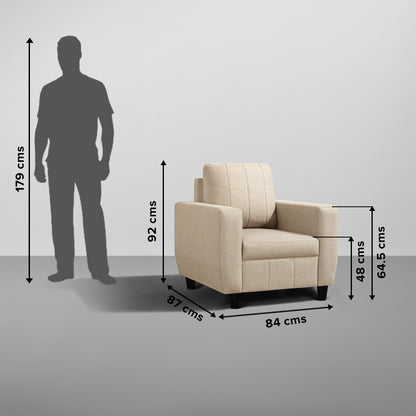 Sofa|Bae|1|Seater|Sofa|Fabric|Pebble|Brown