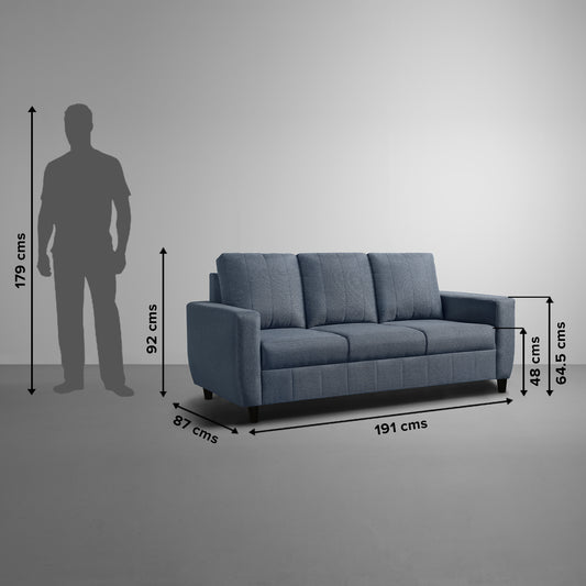 Sofa|Bae|3|Seater|Sofa|Fabric|Ocean|Blue