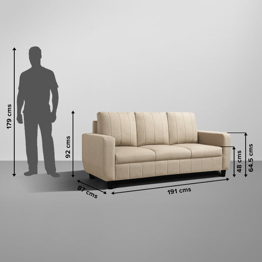 Sofa|Bae|3|Seater|Sofa|Fabric|Pebble|Brown