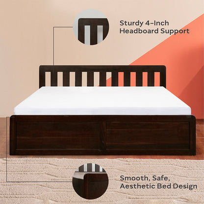 Sleepyhead|Bed|MS|Premium|Solid|Mahagony|Wood|Bed|With|Storage|Queen