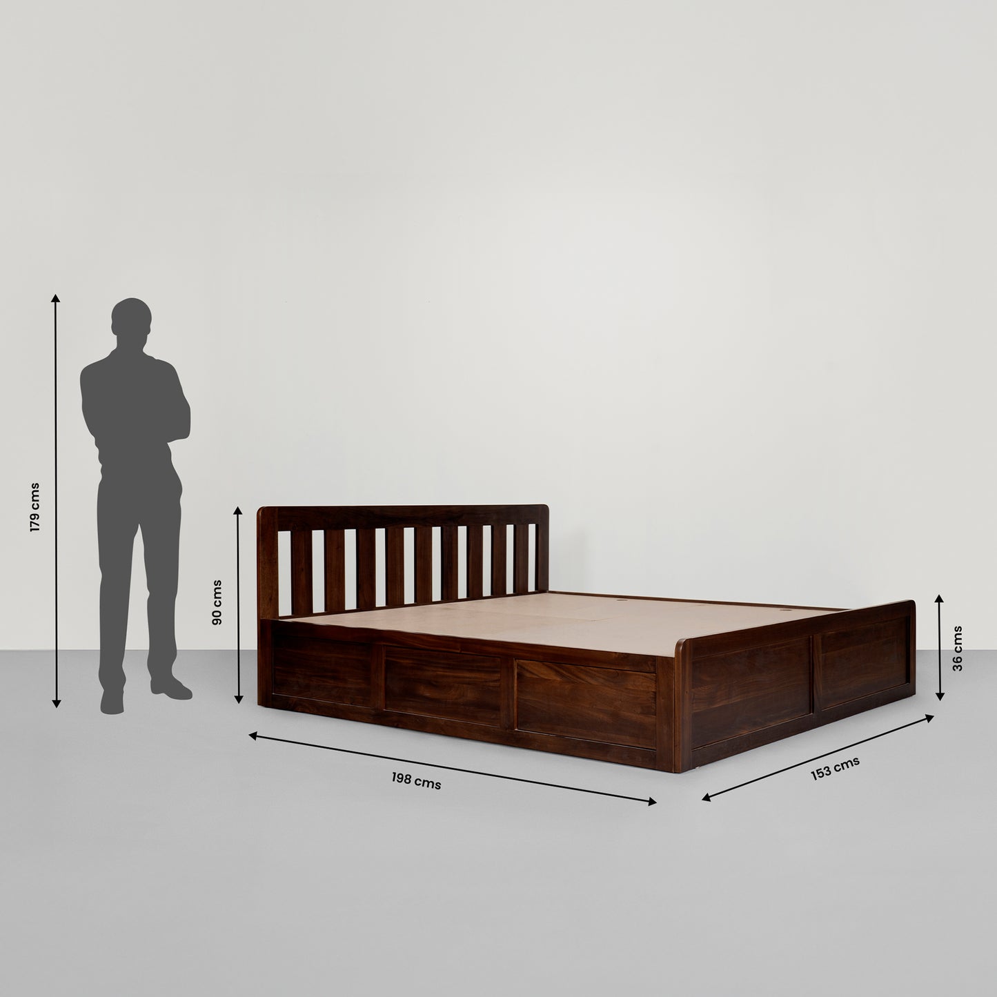 Sleepyhead|Bed|MS|Premium|Solid|Mahagony|Wood|Bed|With|Storage|Queen