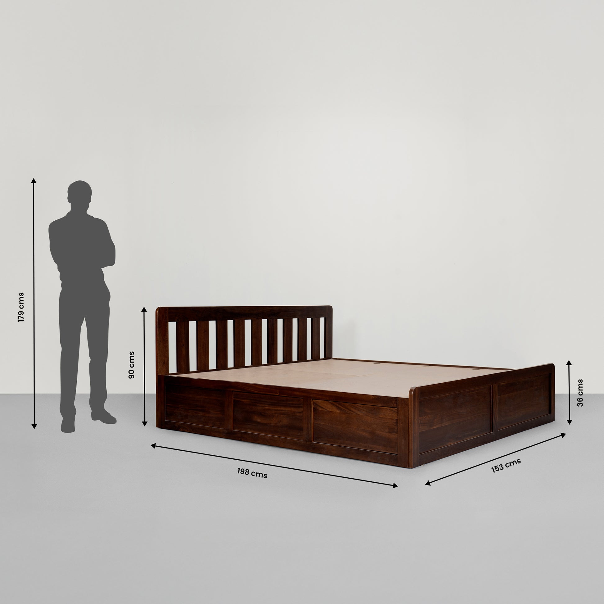 Sleepyhead|Bed|MS|Premium|Solid|Mahagony|Wood|Bed|With|Storage|Queen