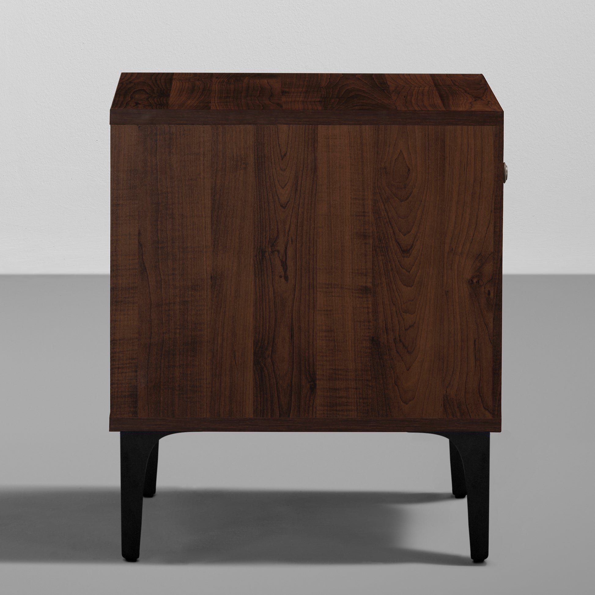 Bestie|Bedside|Table|2|Shelves|&|1|Door|Dark|Walnut|&|Slate|Grey|Finish
