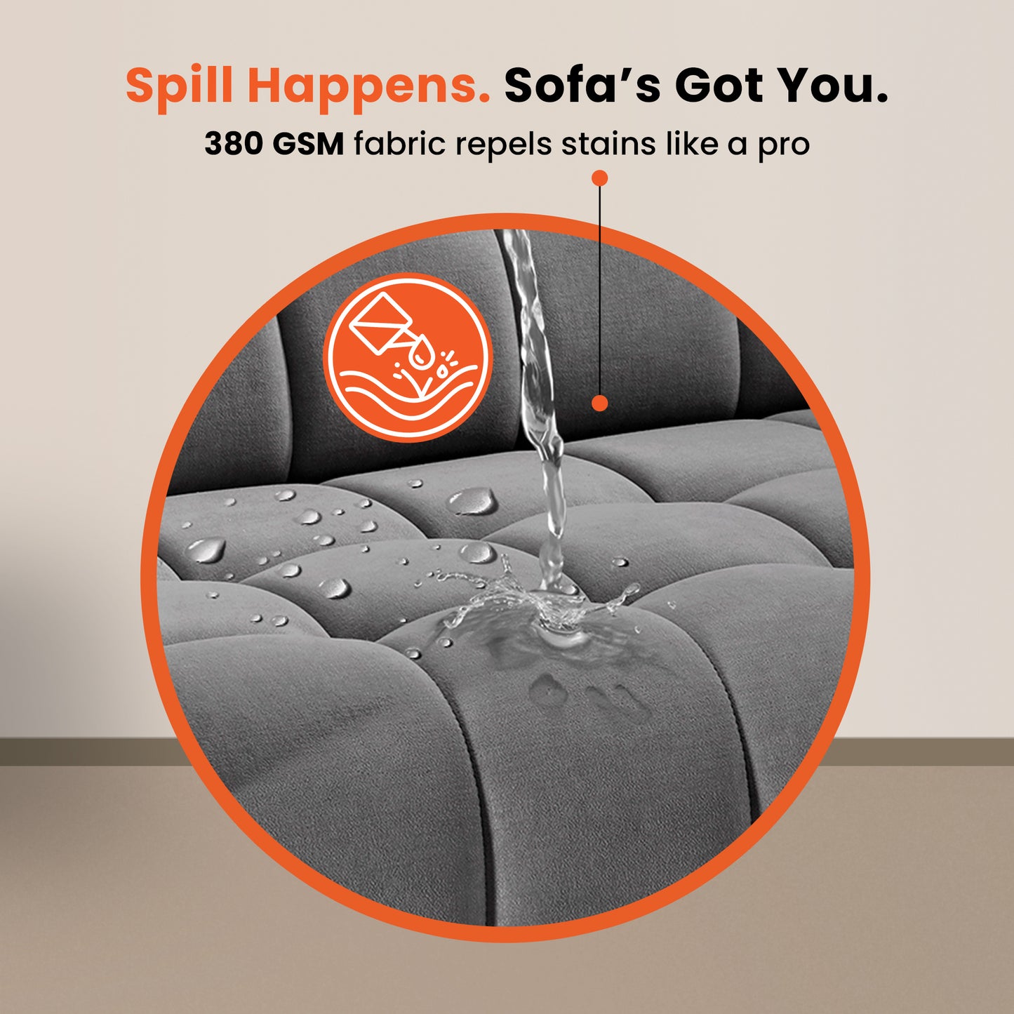 Sofa|BITE|2|Seater|Fabric|Gunmetal|Grey