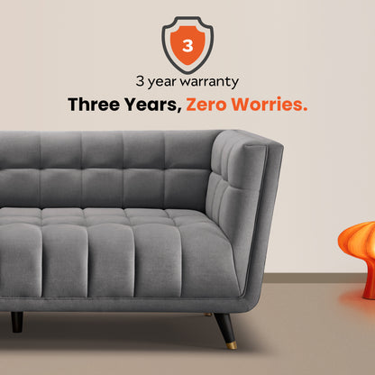 Sofa|BITE|2|Seater|Fabric|Gunmetal|Grey