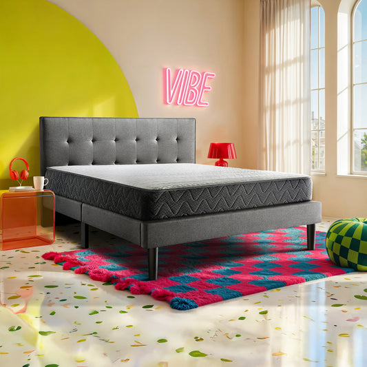 Boba Bed NS - Upholstered Bed Without Storage, King Size (Frost Grey)