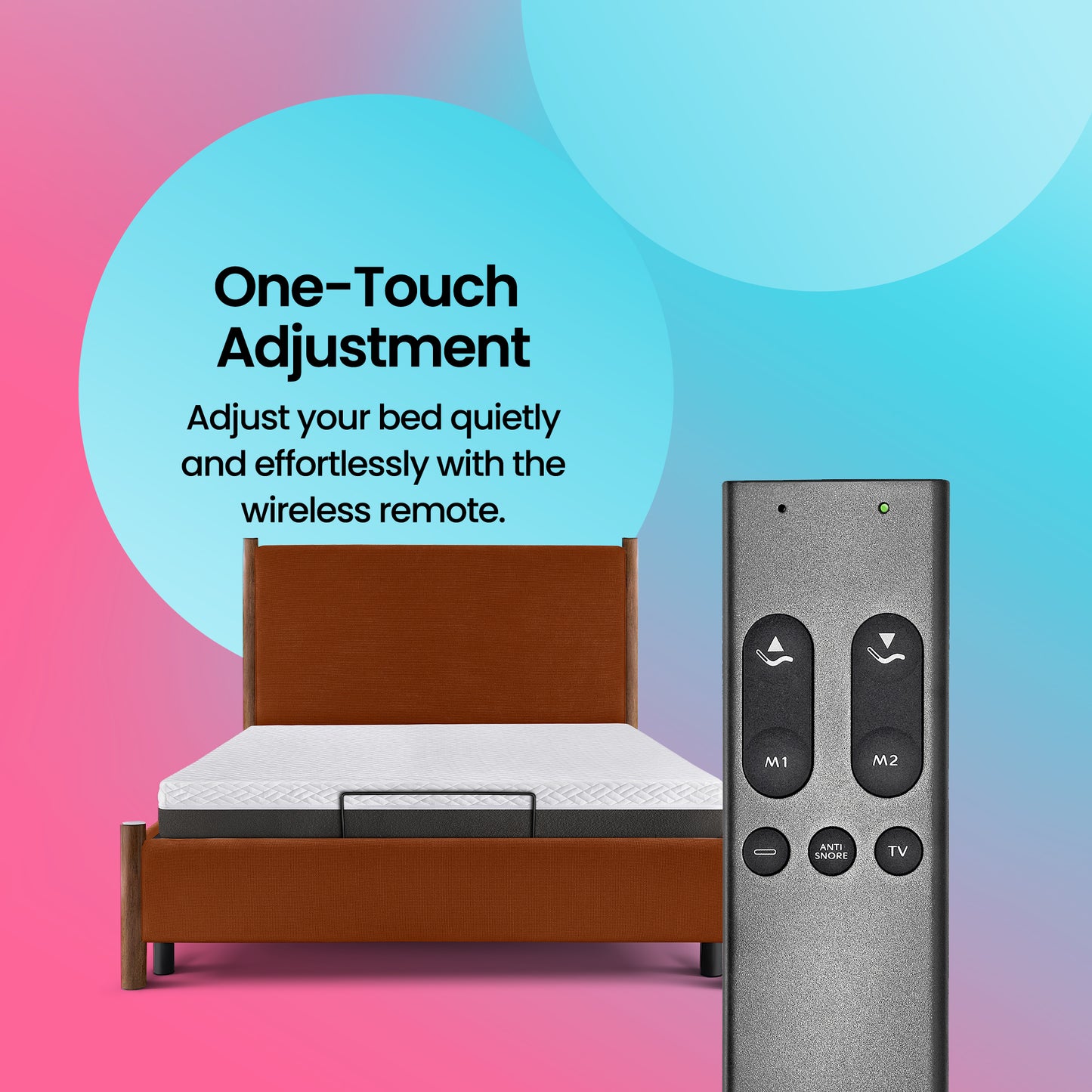 Boba Move - Adjustable Bed Orra Upholstered Bed King Size (Rust) + Sense Mattress 8" (20.3 cm)