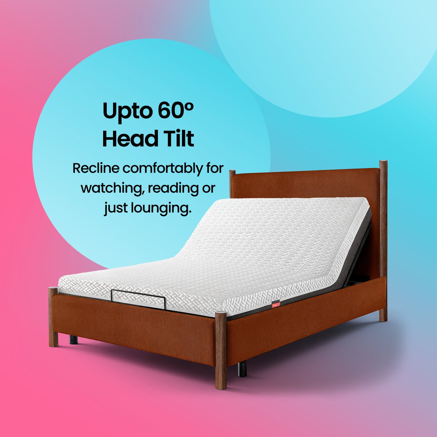 Boba Move - Adjustable Bed Orra Upholstered Bed King Size (Rust) + Sense Mattress 8" (20.3 cm)