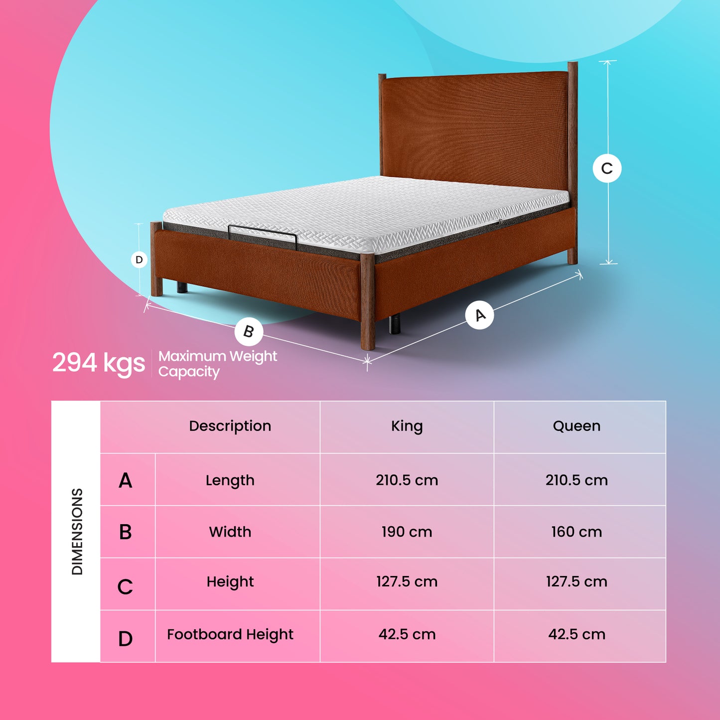 Boba Move - Adjustable Bed Orra Upholstered Bed King Size (Rust) + Sense Mattress 8" (20.3 cm)