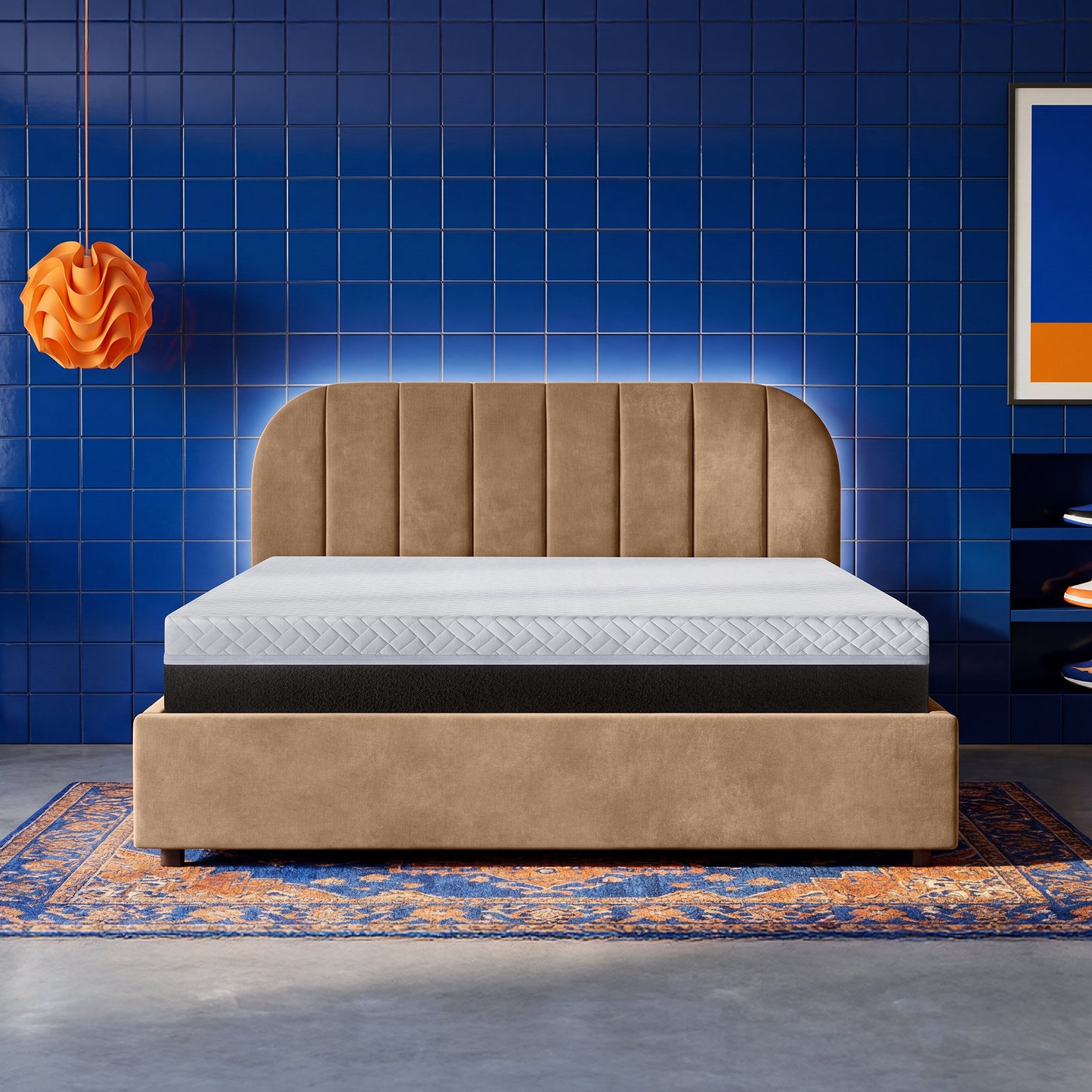 Boba Bed WS - Upholstered Bed with Hydraulic Storage King Size (Sepia Tint Brown)