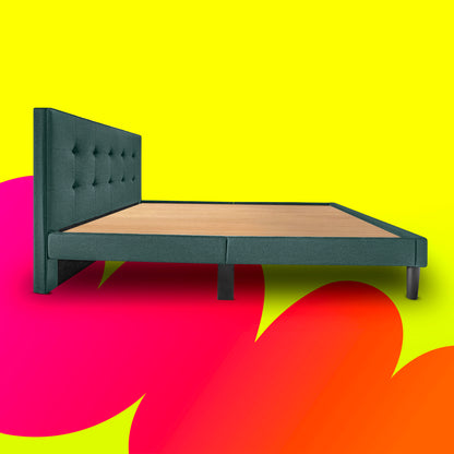 Boba Bed NS - Upholstered Bed Without Storage, King Size (Mirage Blue)