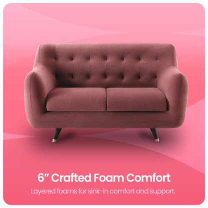 Sofa|Bubbles|2|Seater|Sofa|Fabric|Canyon|Rose