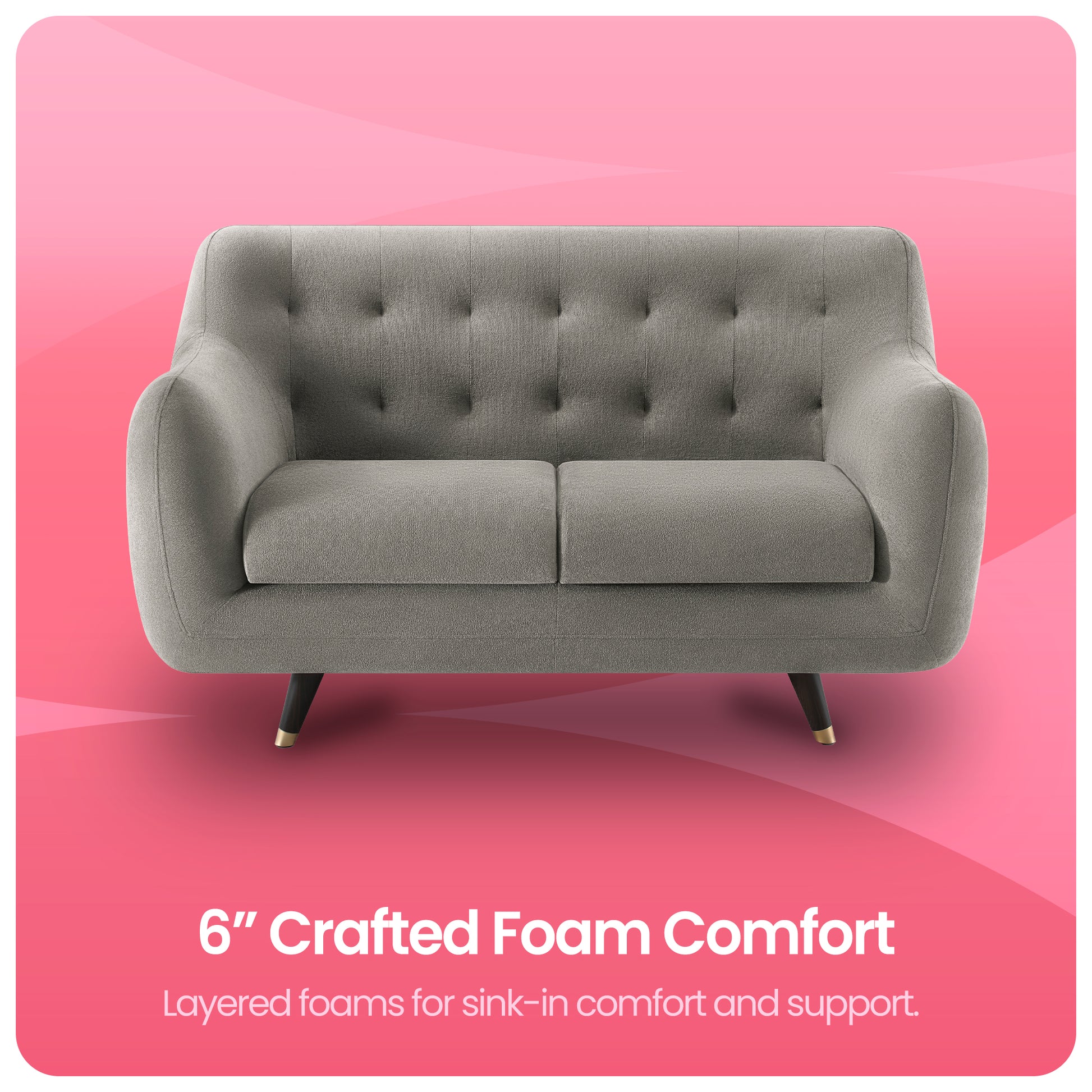 Sofa|Bubbles|2|Seater|Sofa|Fabric|Flint|Grey