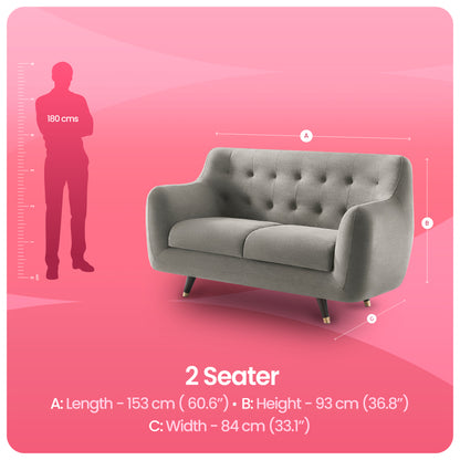 Sofa|Bubbles|2|Seater|Sofa|Fabric|Flint|Grey