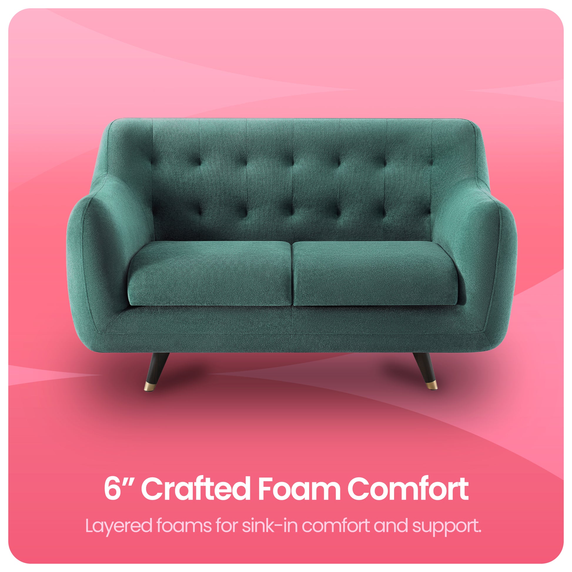 Sofa|Bubbles|2|Seater|Sofa|Fabric|Teal|Blue