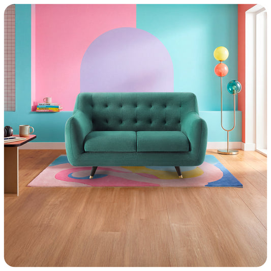 Sofa|Bubbles|2|Seater|Sofa|Fabric|Teal|Blue