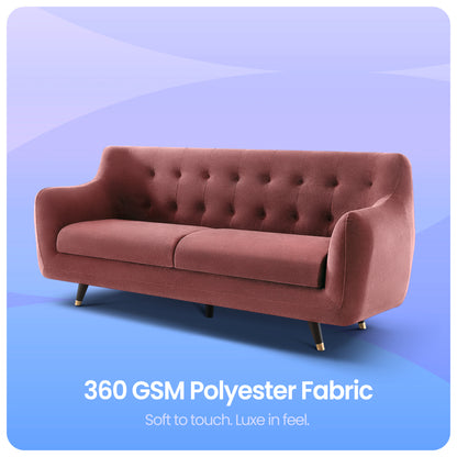 Sofa|Bubbles|3|Seater|Sofa|Fabric|Canyon|Rose