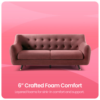 Sofa|Bubbles|3|Seater|Sofa|Fabric|Canyon|Rose