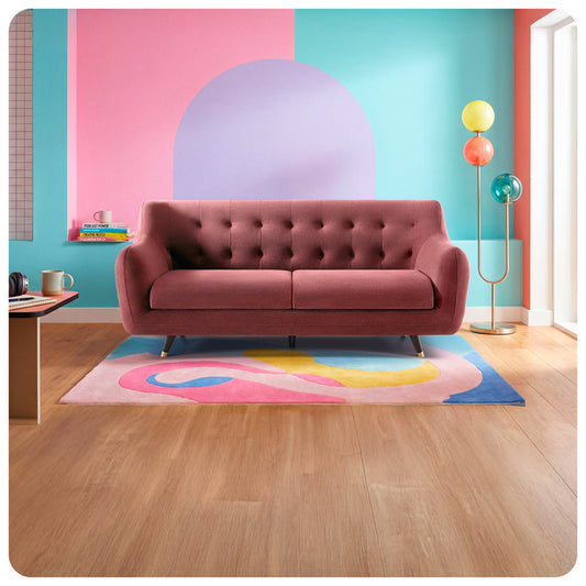 Sofa|Bubbles|3|Seater|Sofa|Fabric|Canyon|Rose