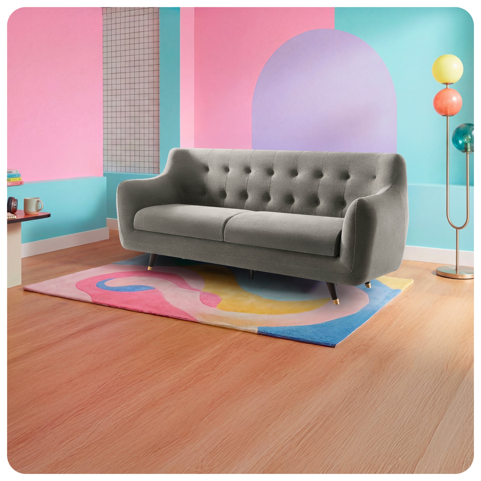 Sofa|Bubbles|3|Seater|Sofa|Fabric|Flint|Grey