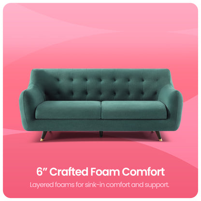 Sofa|Bubbles|3|Seater|Sofa|Fabric|Teal|Blue