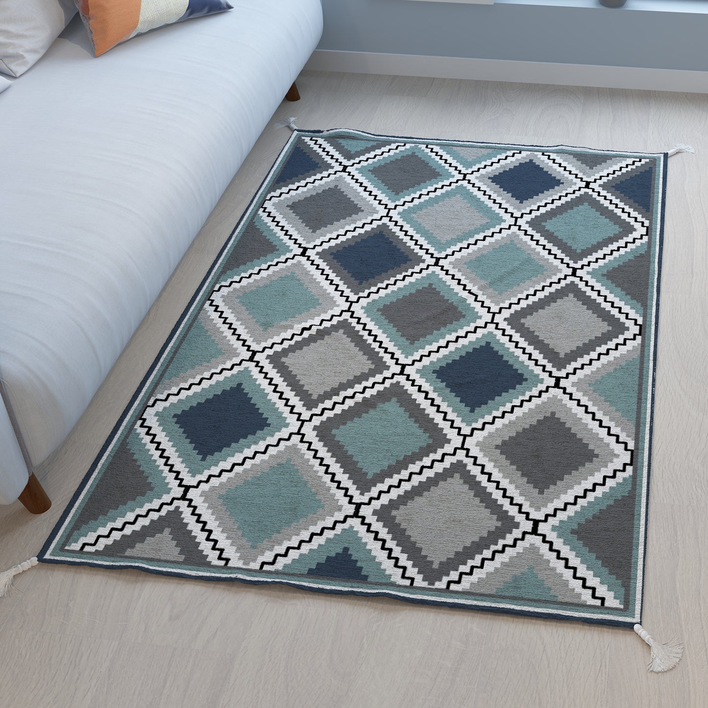 Checks|Premium|Geometric|Dhurrie|48|72|inches|4|6|ft|Grey