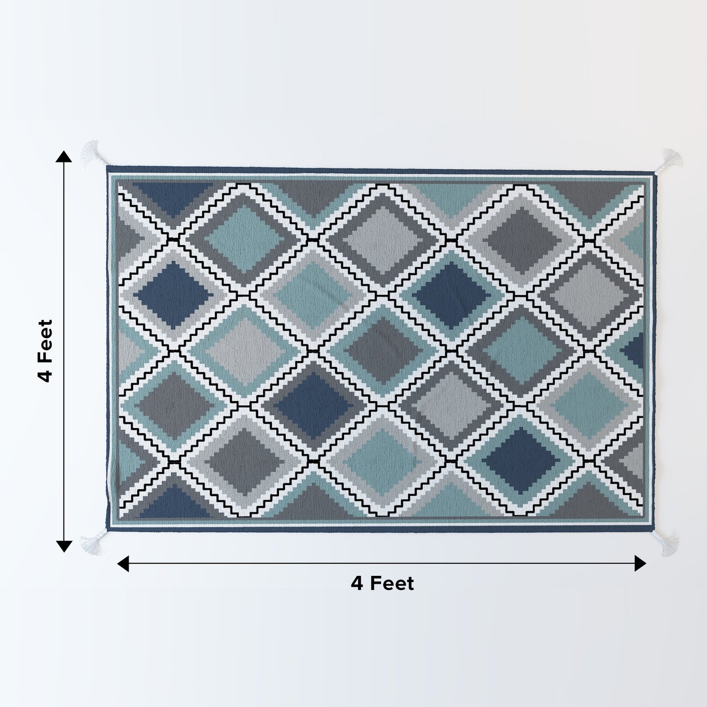 Checks|Premium|Geometric|Dhurrie|48|72|inches|4|6|ft|Grey