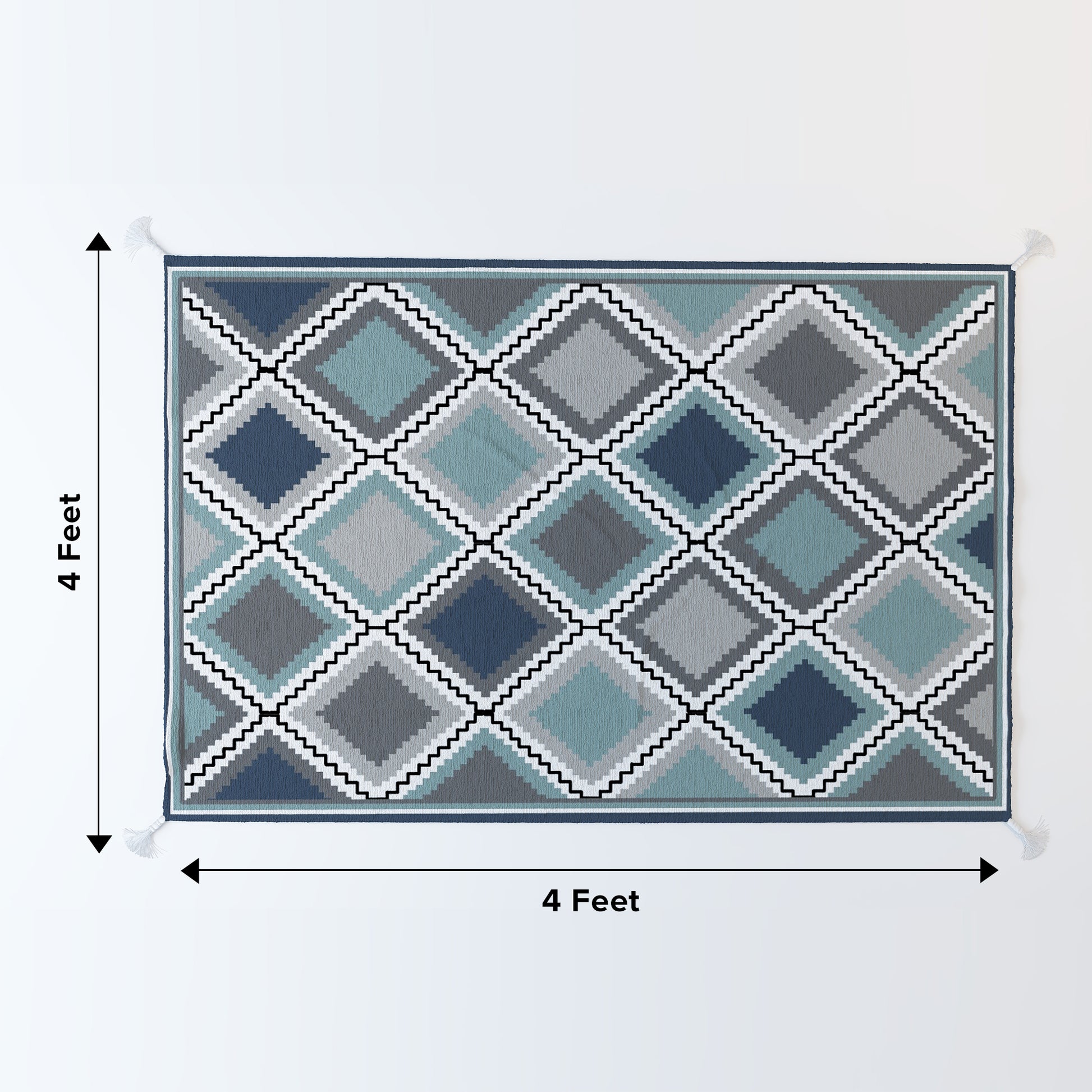 Checks|Premium|Geometric|Dhurrie|48|72|inches|4|6|ft|Grey