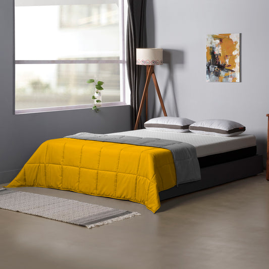 Comforter|Reversible|Microfiber|Comforter|Chrome|Yellow|&|Ash|Grey