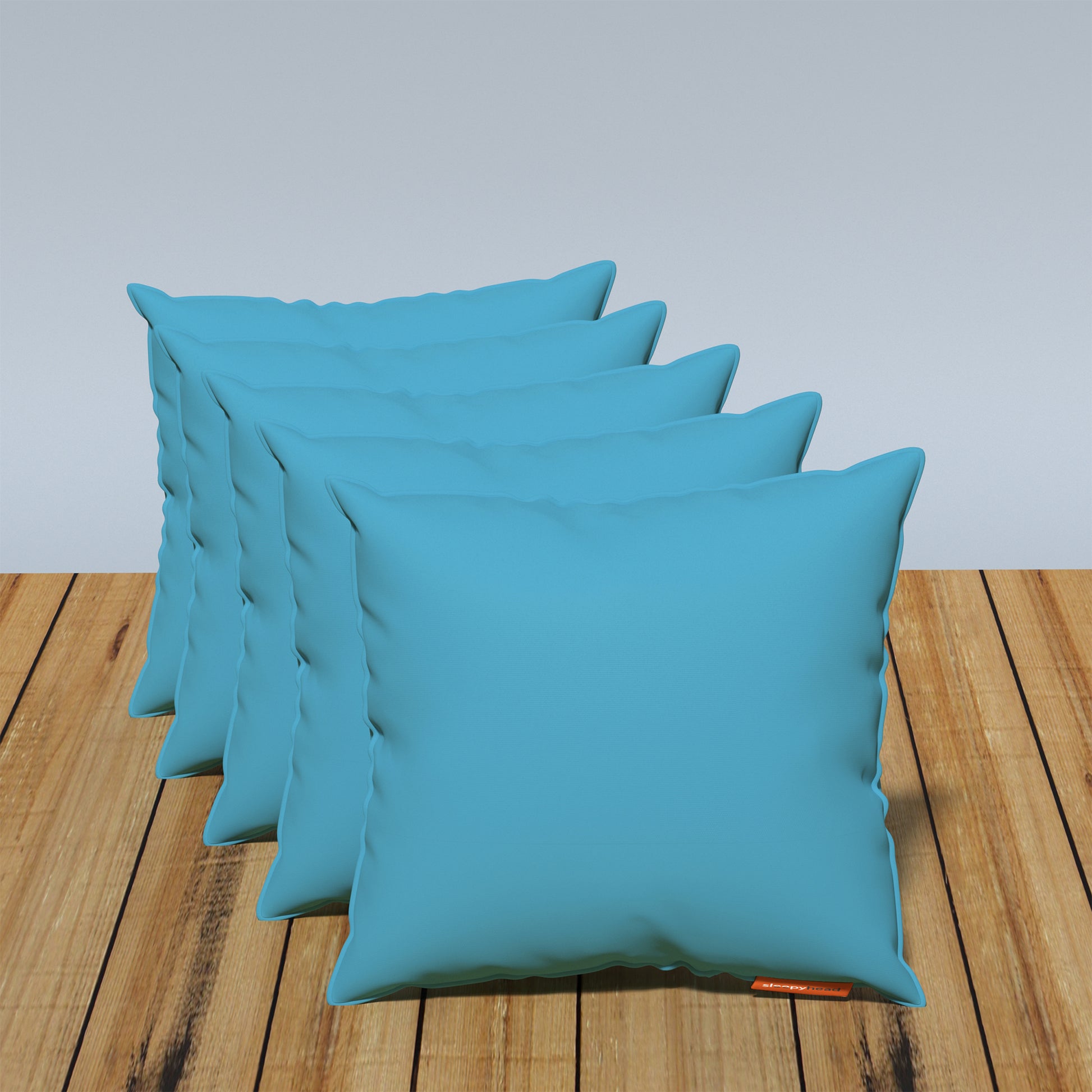 Premium|Fiber|Cushion|Fillers|Ocean|Blue|Set|of|5