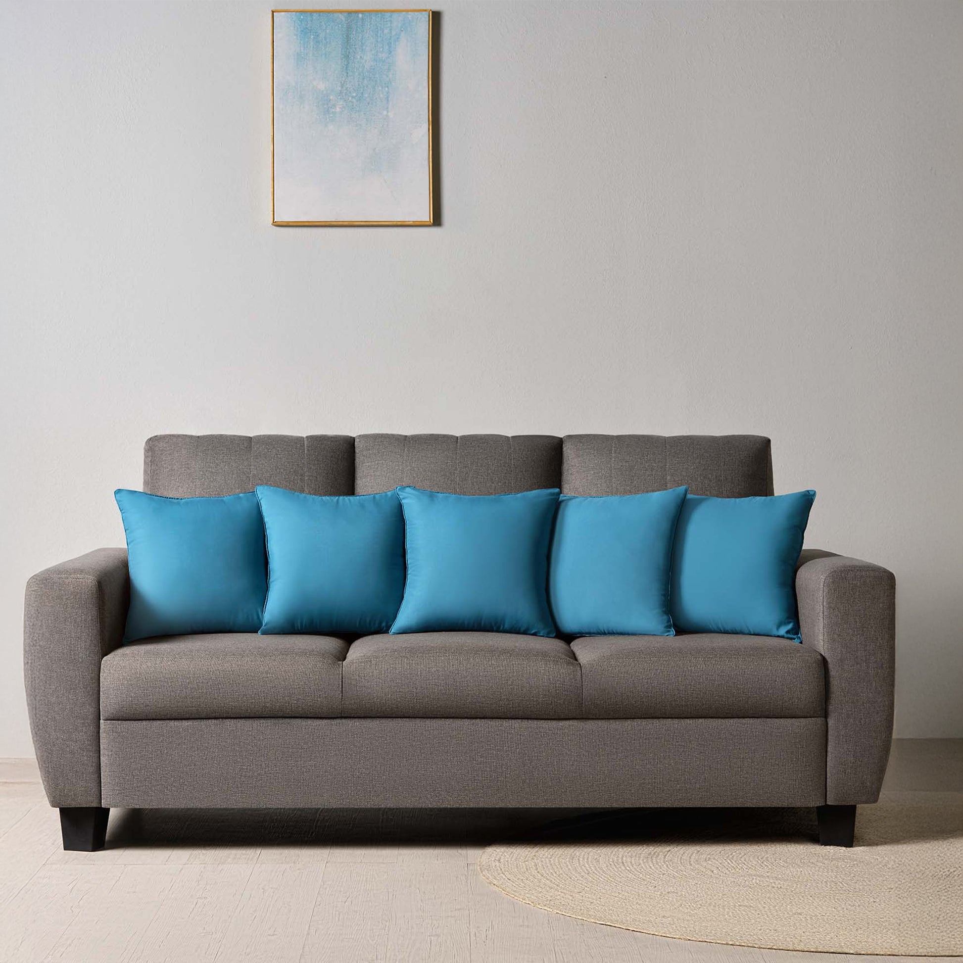 Premium|Fiber|Cushion|Fillers|Ocean|Blue|Set|of|5