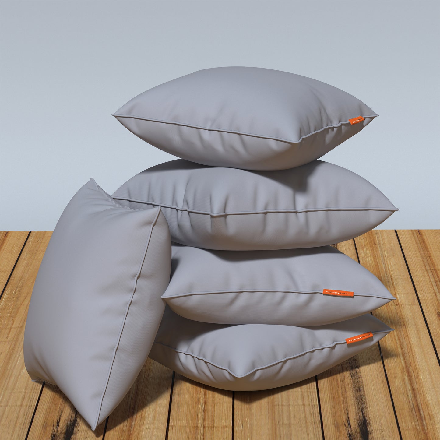 Premium|Fiber|Cushion|Fillers|Grey|Set|of|5