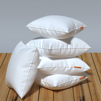 Premium|Fiber|Cushion|Fillers|White|Set|of|5