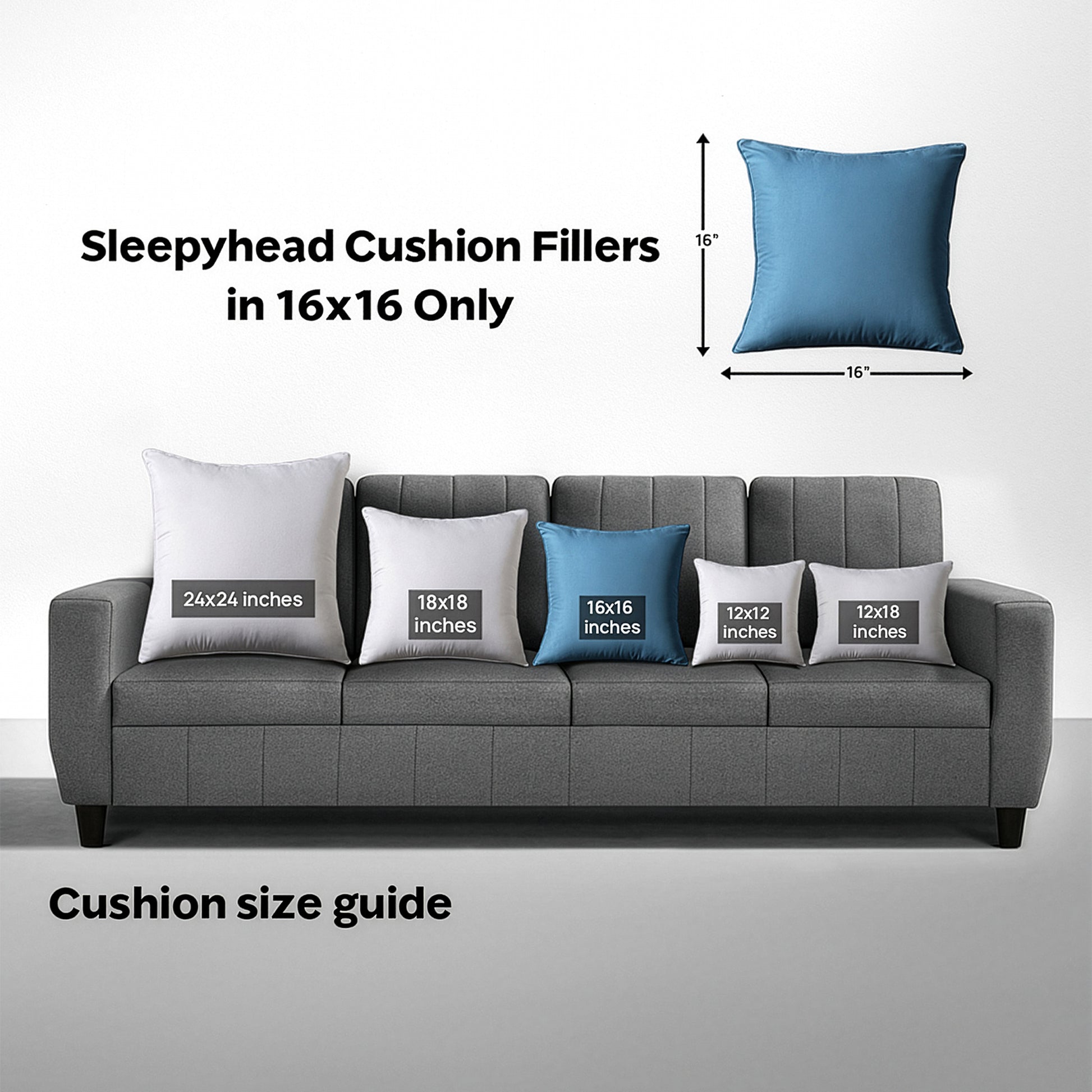 Premium|Fiber|Cushion|Fillers|White|Set|of|5