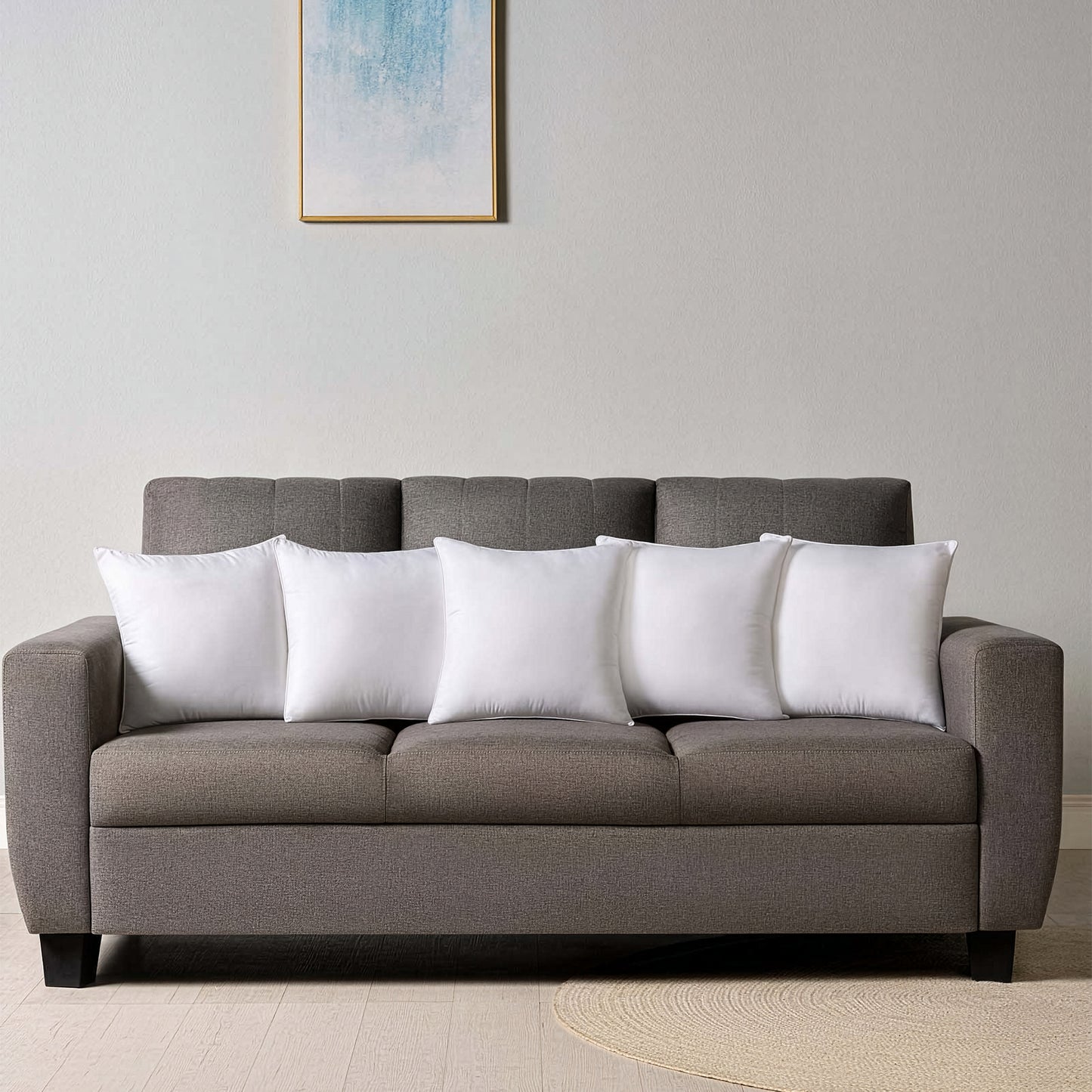 Premium|Fiber|Cushion|Fillers|White|Set|of|5