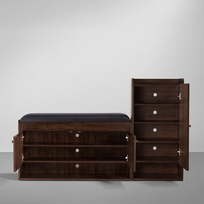 Footsie|Shoe|Rack|Combo|with|Cushion|Seat