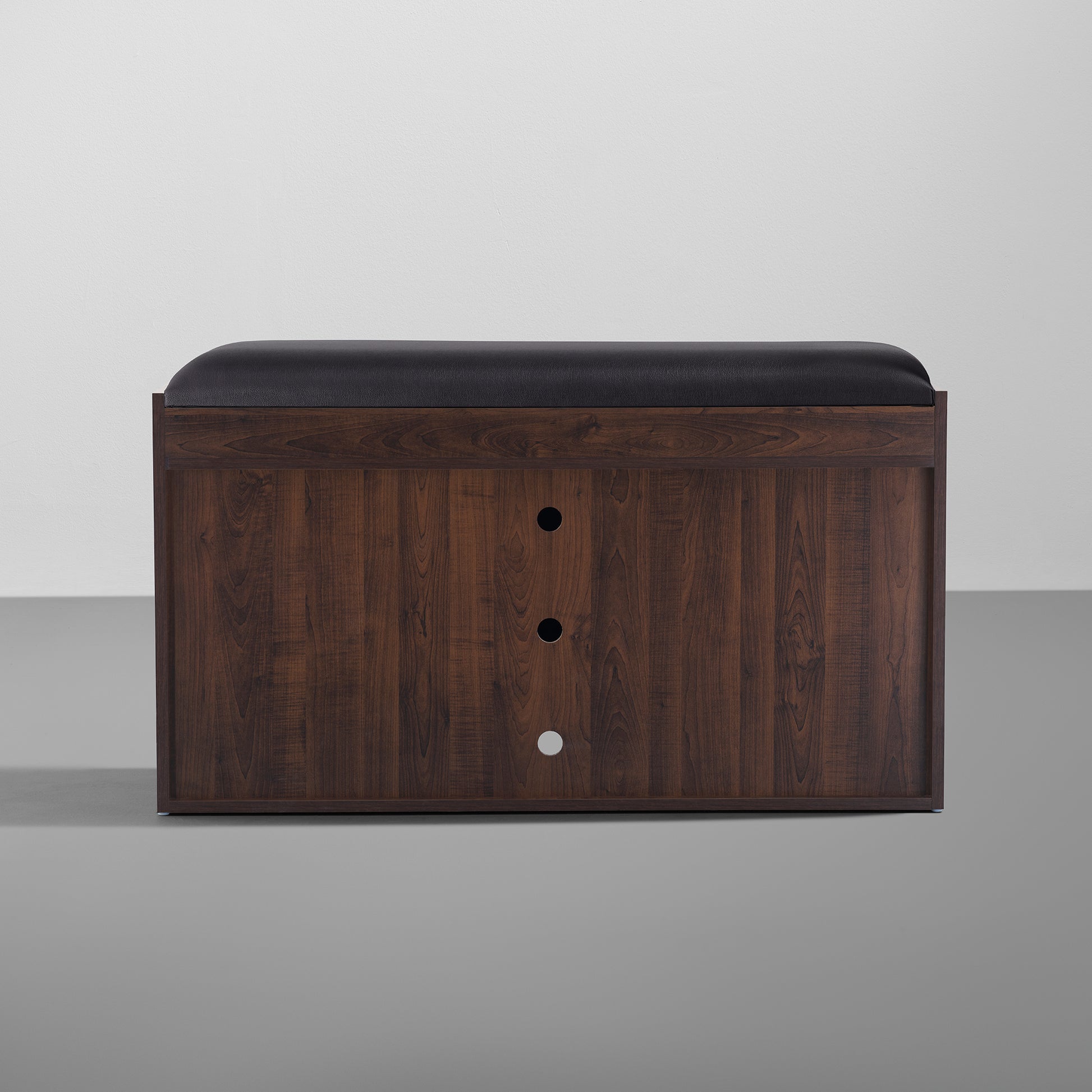 Footsie|Horizontal|Shoe|Rack|with|Cushion|Seat|2|Door|15|Pair|Dark|Walnut