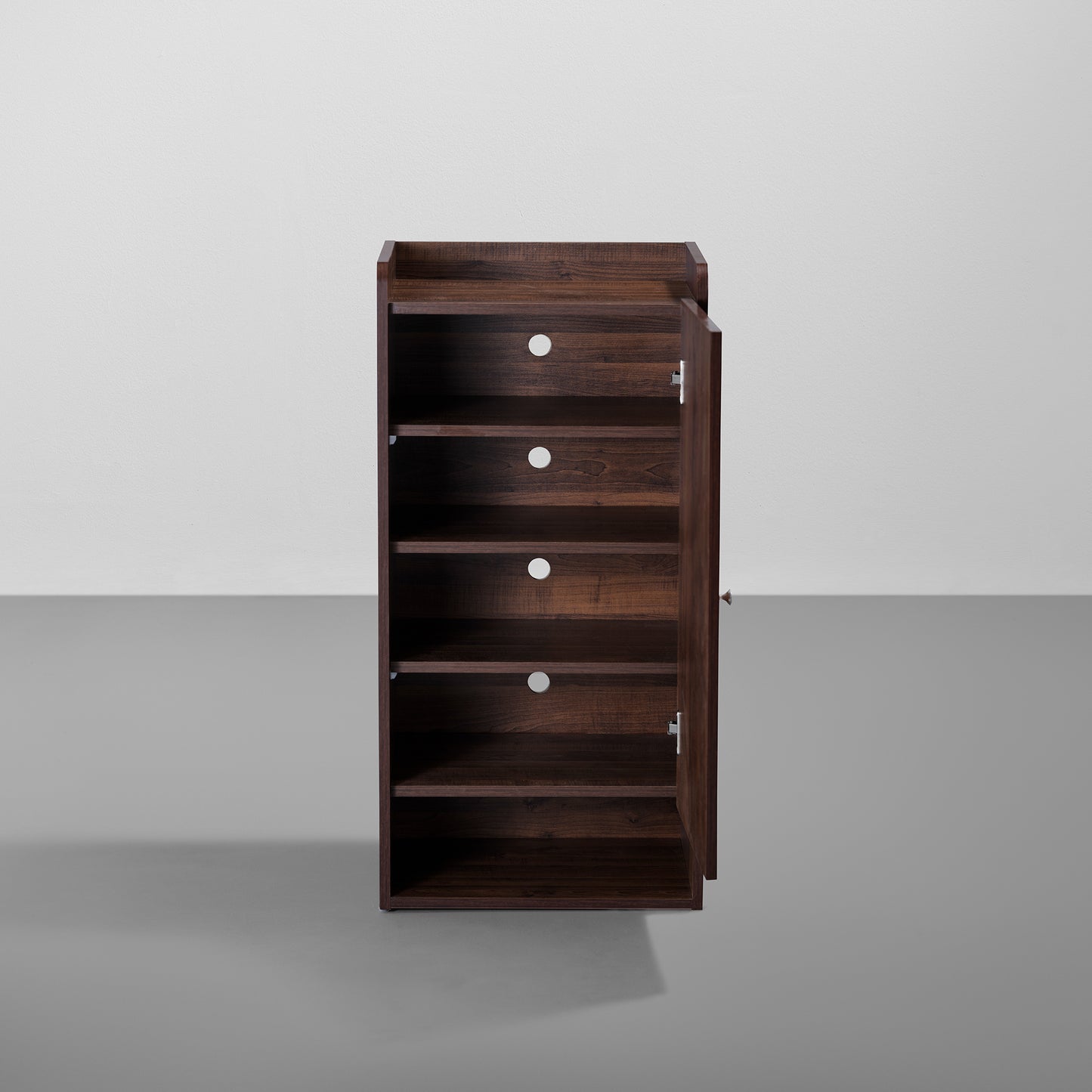 Footsie|Engineered|Wood|Vertical|Shoe|Rack|1|Door|10|Pair|Dark|Walnut