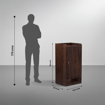 Footsie|Engineered|Wood|Vertical|Shoe|Rack|1|Door|10|Pair|Dark|Walnut