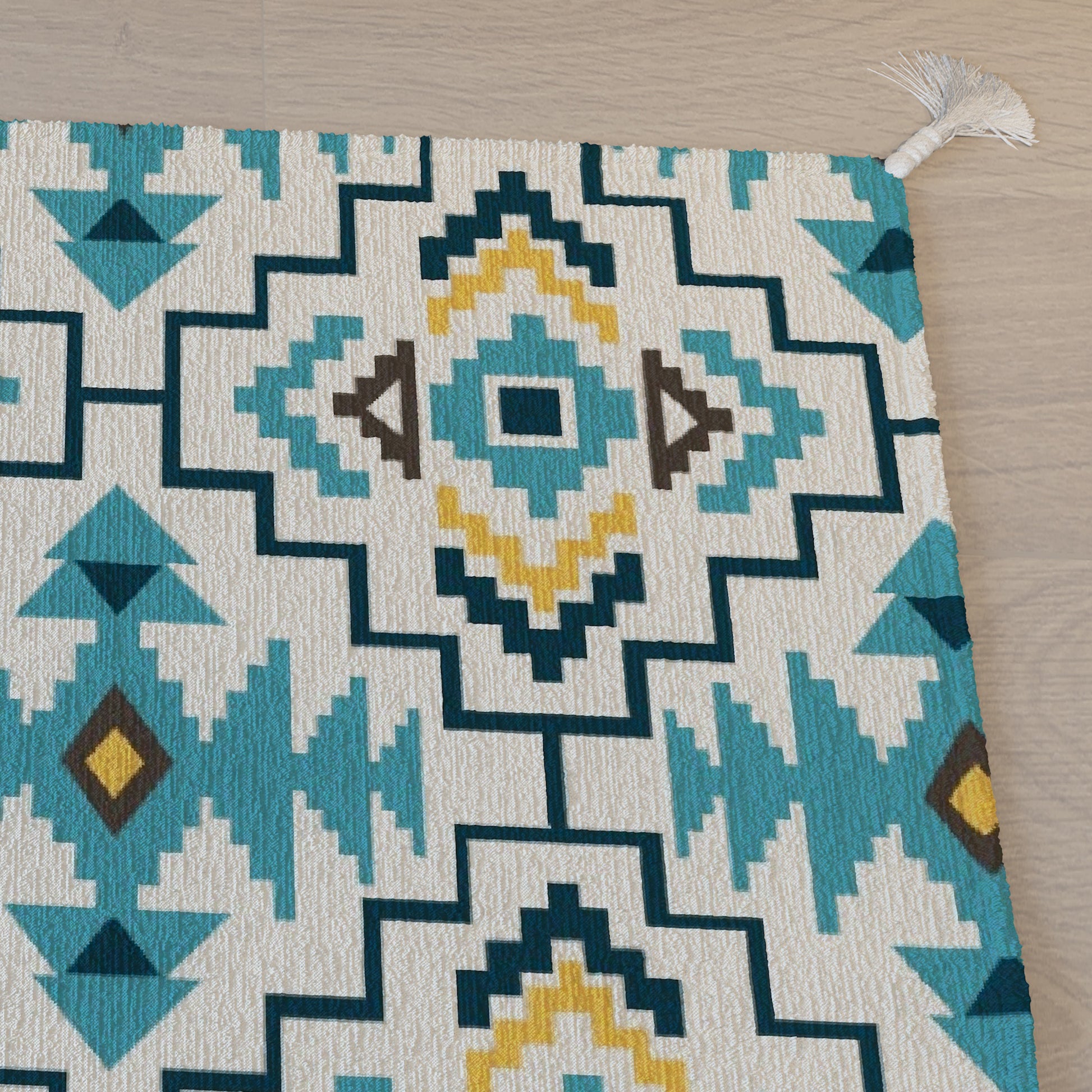 Grid|Premium|Geometric|Dhurrie|48|72|inches|4|6|ft|Blue