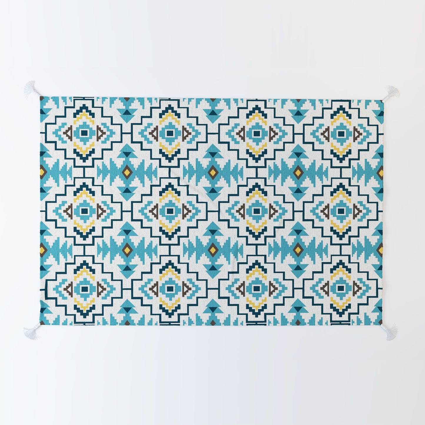 Grid|Premium|Geometric|Dhurrie|48|72|inches|4|6|ft|Blue