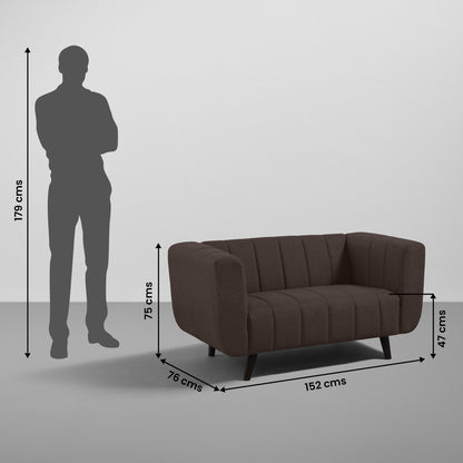 Sofa|Kiki|2|Seater|Sofa|Fabric|Earth|Brown