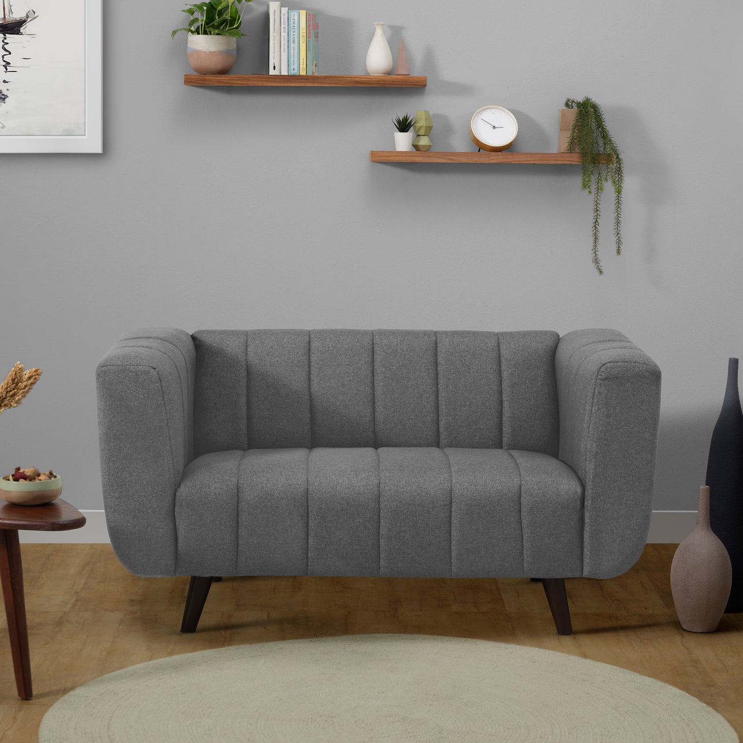 Sofa|Kiki|2|Seater|Sofa|Fabric|Graphite|Grey