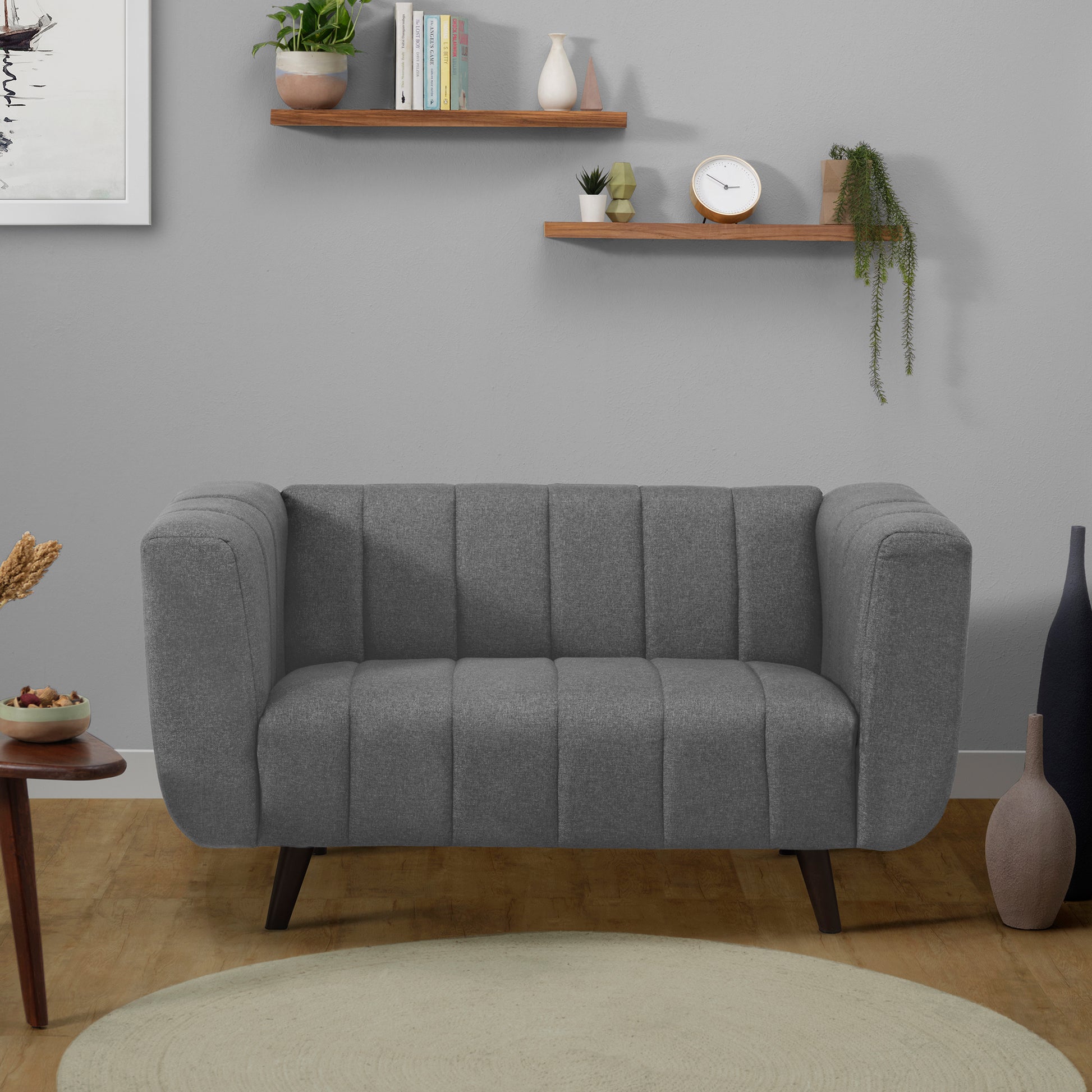 Sofa|Kiki|2|Seater|Sofa|Fabric|Graphite|Grey