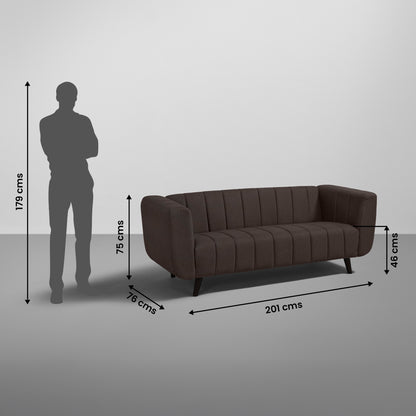 Sofa|Kiki|3|Seater|Sofa|Fabric|Earth|Brown