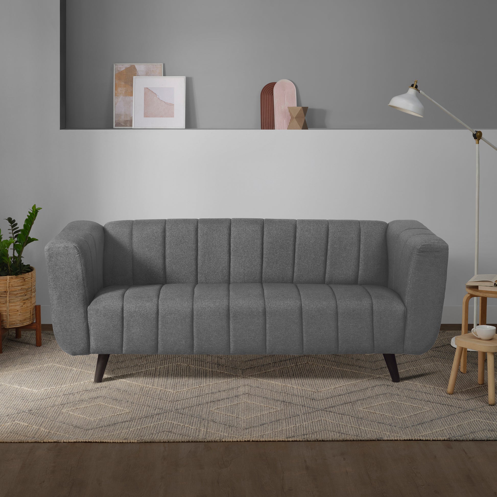 Sofa|Kiki|3|Seater|Sofa|Fabric|Graphite|Grey